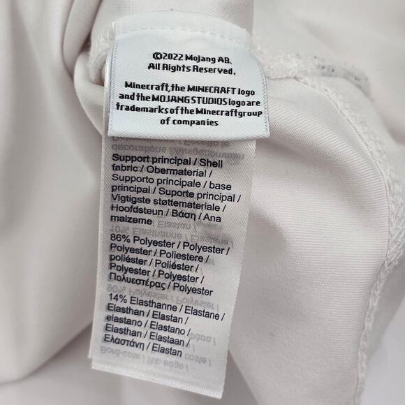 Lacoste x Minecraft White Cropped T-Shirt Size S 38 Gamer Streetwear Collab - Picture 9 of 10